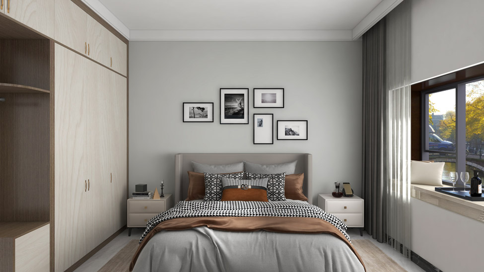 廊坊孔雀城小區天璽裝飾裝修設計主臥