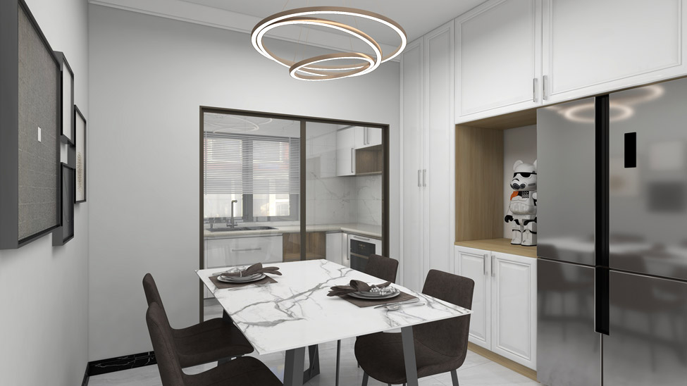 廊坊孔雀城小區天璽裝飾裝修設計餐廳