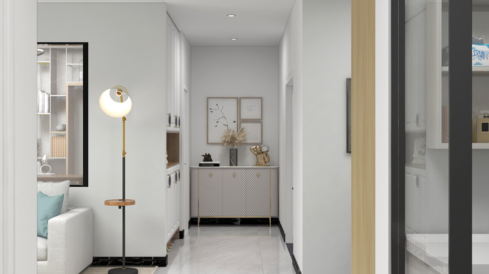 廊坊孔雀城小區天璽裝飾裝修設計走廊